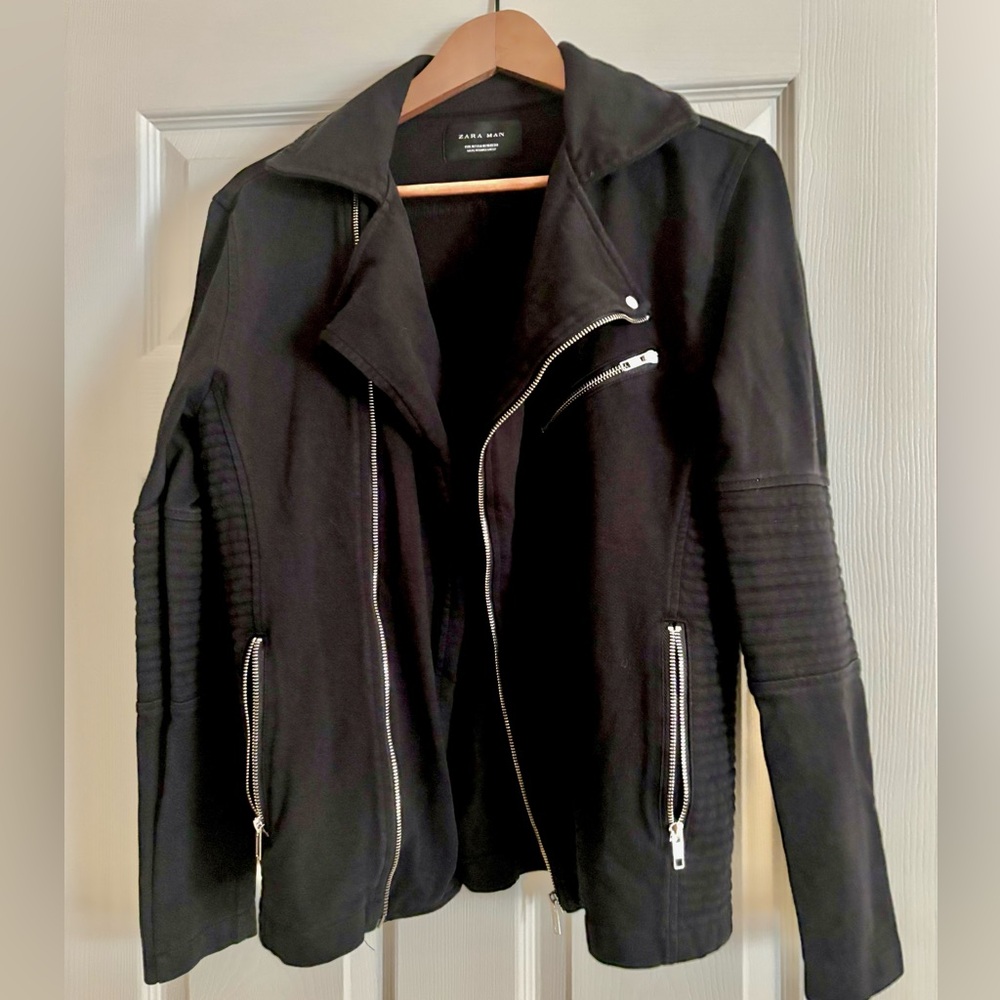 * ZARA MAN moto biker slim jacket M *